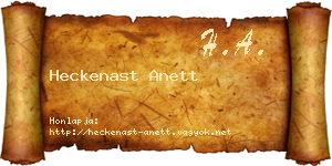 Heckenast Anett névjegykártya